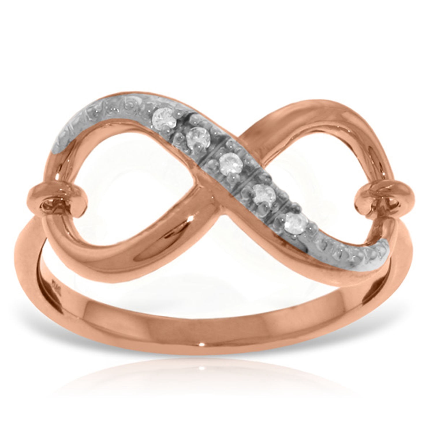 Ring Infinito Galaxy Gold 14K Rose Gold Infiniti Ring with Natural Diamonds Ring ...