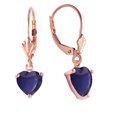 thumbnail image 1 of Galaxy Gold 14k Rose Gold Natural Heart-shaped Sapphire Dangle Earrings, 1 of 2