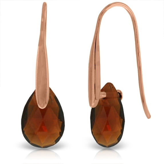 Galaxy Gold 14k Rose Gold Natural Pear-shaped Garnet Fish Hook Dangle Earrings