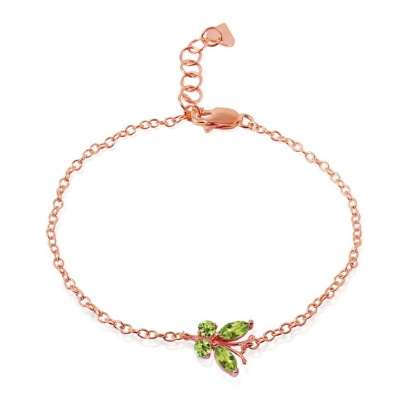 Galaxy Gold 14k Rose Gold Peridot Butterfly Bracelet