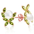 thumbnail image 1 of Galaxy Gold 14k Rose Gold Peridots and Freshwater-cultured Pearl Earrings, 1 of 3