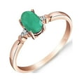 thumbnail image 1 of Galaxy Gold 14K Rose Gold Natural Diamonds and Emerald Ring - May Birthstone - Abundance & Joy - Sizes 5.5 to 11 - Fine Jewelry for Women, 1 of 2
