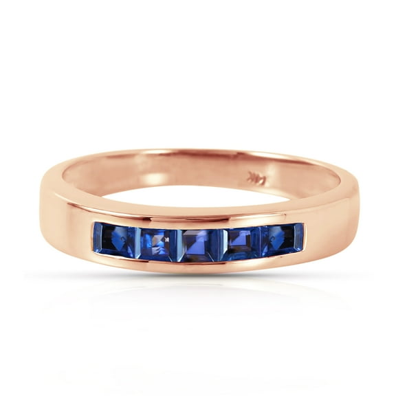 Galaxy Gold 14k Rose Gold Ring with Natural Sapphires - Size 9