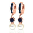 thumbnail image 1 of Galaxy Gold 14K Solid Gold Natural Pearl Huggie Earrings for Women - Rose Gold Fine Jewelry, 1 of 1