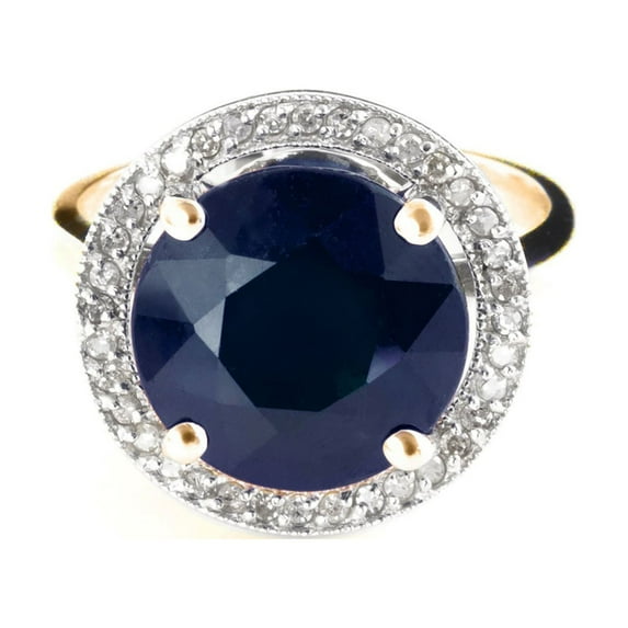 Galaxy Gold 14k. SOLID GOLD RING WITH NATURAL DIAMONDS & SAPPHIRE (yellow-gold, 8)