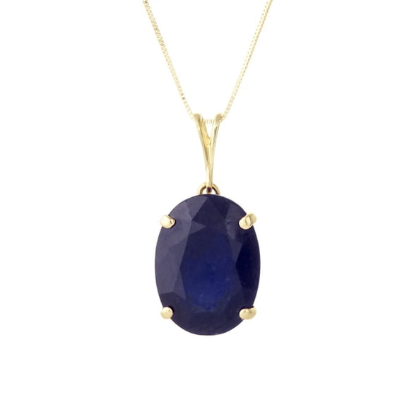 Galaxy Gold 14k Solid Gold 18" Necklace with Genuine 8.50ct Sapphire Pendant