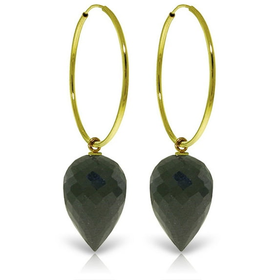 Galaxy Gold 14K Yellow Gold Natural Black Spinel Hoop Earrings - Strength - Fine Jewelry for Women