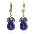 thumbnail image 1 of Galaxy Gold 14k Solid Gold Leverback Earrings with Genuine Sapphires, 1 of 6