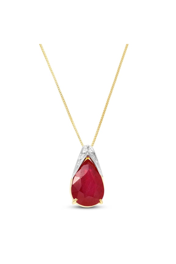 14k Solid Gold Live Love 5 ct Ruby Necklace (yellow-gold, 16)