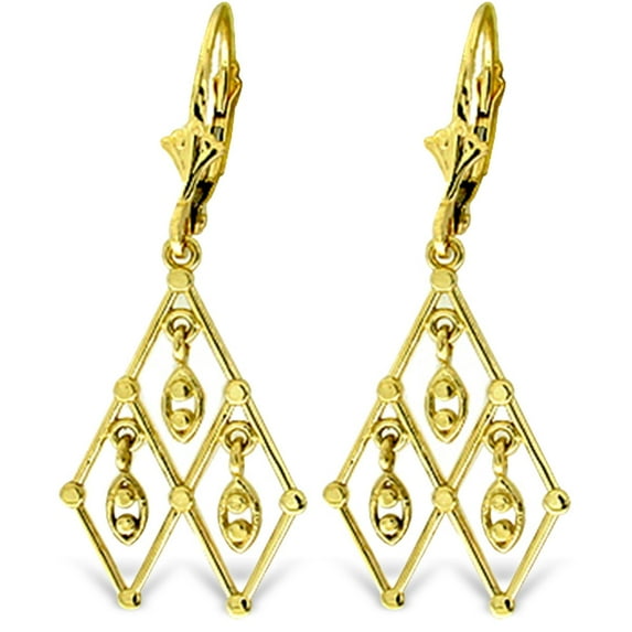 Galaxy Gold GG 14K Yellow Gold Natural Multi-Gemstone Dangle Earrings - Fine Jewelry for Women
