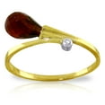 thumbnail image 1 of Galaxy Gold 14k Solid Gold Ring with Natural Garnet and Diamond accent - Size 6.5, 1 of 2