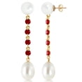 thumbnail image 1 of Galaxy Gold 14K Yellow Gold Natural Ruby and Natural Pearl Stud Earrings - July Birthstone - Passion & Protection - Fine Jewelry for Women, 1 of 2