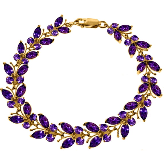 Galaxy Gold 14k Solid Rose Gold Butterfly Bracelet with Amethysts