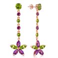 thumbnail image 1 of Galaxy Gold 14K Rose Gold 4.8 CTW Natural Peridot and Amethyst Dangle Earrings - August Birthstone - Abundance & Joy - Fine Jewelry for Women, 1 of 3