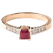 Galaxy Gold 14k Solid Rose Gold Immediate Delight 0.65 ct Ruby Diamond Ring 10.5