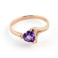 thumbnail image 1 of Galaxy Gold 14K Solid Gold Natural Amethyst Heart-Shaped Ring for Women - Rose Gold Fine Jewelry, 1 of 3