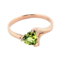 thumbnail image 1 of Galaxy Gold 14K Rose Gold Natural Heart-Shaped Peridot Heart Ring - August Birthstone - Abundance & Joy - Sizes 5.5 to 11 - Fine Jewelry for Women, 1 of 3