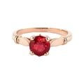thumbnail image 1 of Galaxy Gold 14k Solid Rose Gold Solitaire 2 ct Ruby Ring - Size 10.5, 1 of 3