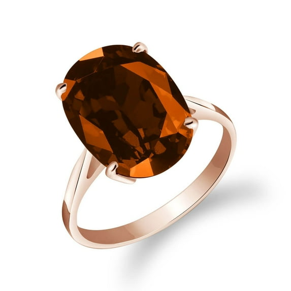 Galaxy Gold 14k Solid Rose Gold Solitaire Ring 6 Carat Oval Natural Garnet (6.5)