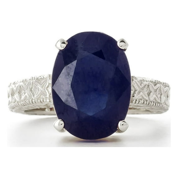 Galaxy Gold 14K Solid White Gold Natural Sapphire Ring - September Birthstone - Symbol of Truth & Nobility - Made in USA - Fine Jewelry for Women