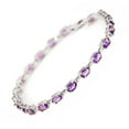 thumbnail image 1 of Galaxy Gold 14k Solid White Gold Genuine Bracelet with Purple Amethyst, 1 of 3