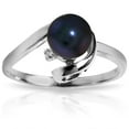 thumbnail image 1 of Galaxy Gold 14k Solid White Gold Ring with Natural 1.01 Carat Black Pearl and Diamond - Size 9.5, 1 of 3