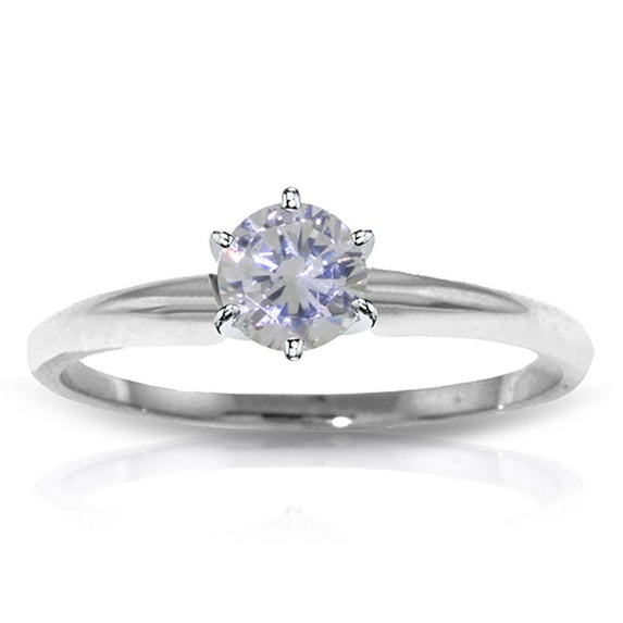 Galaxy Gold 14K White Gold 0.30 CT Natural Diamond Solitaire Ring - April Birthstone - Brilliance - Sizes 5.5 to 11 - Fine Jewelry for Women