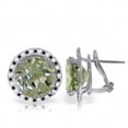 thumbnail image 1 of Galaxy Gold 14K Solid Gold Natural Diamond & Green Amethyst Stud Earrings for Women - White Gold Fine Jewelry, 1 of 2