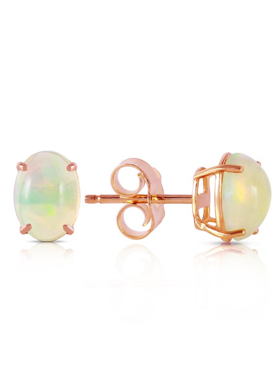 14K Rose Gold 0.90 CTW Natural Opals Stud Earrings - October Birthstone - Inspiration - Fine Jewelry for Women