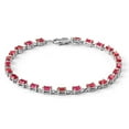 thumbnail image 1 of Galaxy Gold 14k Solid White Gold Tennis Bracelet 8 ct (CTW) Red Ruby -3556W (7), 1 of 4
