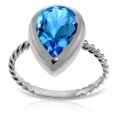 thumbnail image 1 of Galaxy Gold 14k Solid White Rose Yellow Gold Rings Pear Shape Natural Blue Topaz 5476 (white-gold, 6), 1 of 4