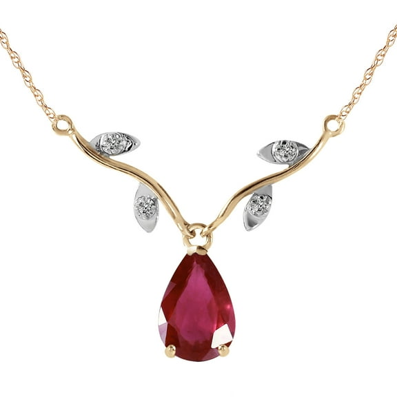 Galaxy Gold 14k Solid Yellow Gold 1.72 ct Ruby Diamond Pendant Necklace (14)