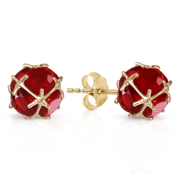 Galaxy Gold 14K Yellow Gold 9.80 Carat Natural Ruby Stud Earrings - July Birthstone - Passion & Protection - Fine Jewelry for Women