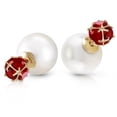 thumbnail image 1 of Galaxy Gold 14K Solid Gold Natural Pearl Stud Earrings for Women - Yellow Gold Fine Jewelry, 1 of 3