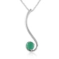 thumbnail image 1 of Galaxy Gold 14K Solid Gold Natural Emerald Necklace for Women - White Gold Fine Jewelry, 1 of 3