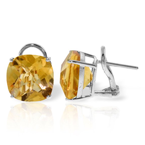 Galaxy Gold 14k White Gold 7.2ctw Genuine Citrine French Clip Earrings