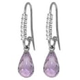 thumbnail image 1 of Galaxy Gold 14k White Gold Diamond Fish Hook Earrings with Natural Amethysts, 1 of 1