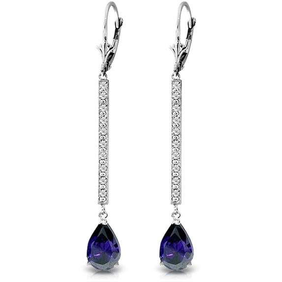 Galaxy Gold 14k White Gold Earrings with Diamonds and Sapphires