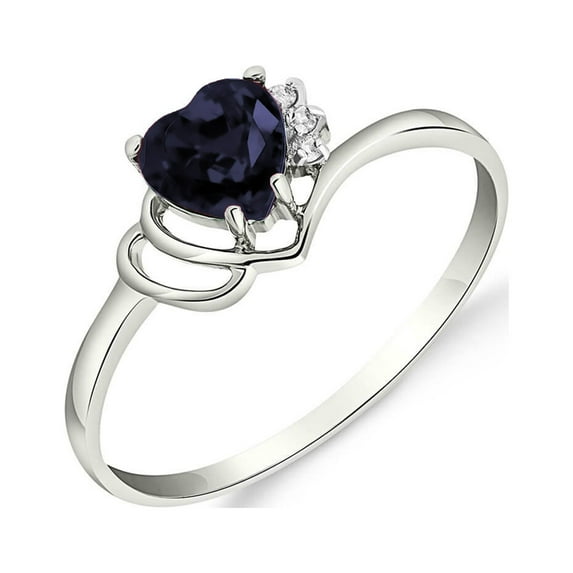 Galaxy Gold 14K Solid Gold Natural Diamond Heart-Shaped Ring for Women - White Gold Fine Jewelry