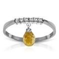 thumbnail image 1 of Galaxy Gold 14K White Gold Natural Diamonds and Citrine Charm Ring - November Birthstone - Warmth & Prosperity - Sizes 5.5 to 11 - Fine Jewelry for Women, 1 of 1