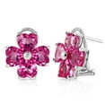thumbnail image 1 of Galaxy Gold 14k White Gold Heart Pink Topaz French Clip Earrings, 1 of 3