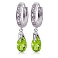 thumbnail image 1 of Galaxy Gold 14k White Gold Hoop Earrings with Diamonds and Peridots, 1 of 1