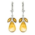 thumbnail image 1 of Galaxy Gold 14K White Gold Natural Citrine Dangle Earrings - November Birthstone - Warmth & Prosperity - Fine Jewelry for Women, 1 of 6