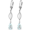 thumbnail image 1 of Galaxy Gold 14k White Gold Pear-shaped Aquamarine Rope Dangle Earrings, 1 of 1