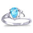 thumbnail image 1 of Galaxy Gold 14K White Gold Pear-Shaped Blue Topaz and Diamond Ring - December Birthstone - Courage & Clarity - Sizes 5.5 to 11 - Fine Jewelry for Women, 1 of 1