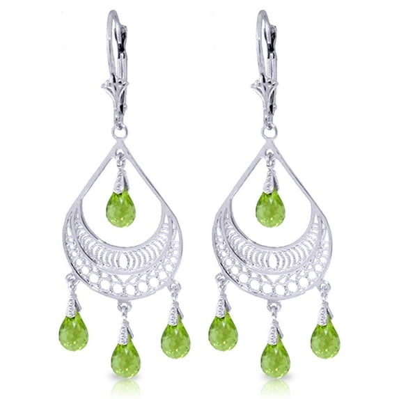 Galaxy Gold 14k White Gold Peridot Chandelier Earrings