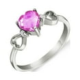 thumbnail image 1 of Galaxy Gold 14K White Gold Natural Diamonds and Heart-Shaped Pink Topaz Ring - Hope & Creativity - Sizes 5.5 to 11 - Fine Jewelry for Women, 1 of 1