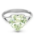 thumbnail image 1 of Galaxy Gold 14k White Gold Ring with Natural 10mm Heart-shaped Green Amethyst - Size 6, 1 of 3