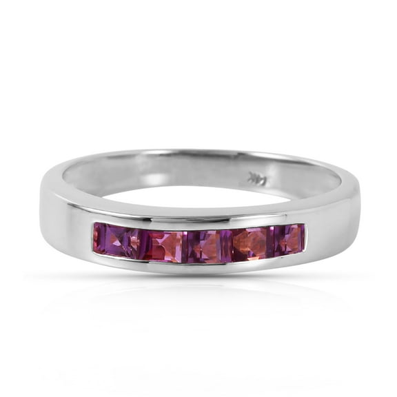 Galaxy Gold 14k White Gold Ring with Natural Amethysts - Size 10.5