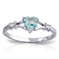 thumbnail image 1 of Galaxy Gold 14K White Gold Natural Diamonds and Blue Topaz Ring - December Birthstone - Courage & Clarity - Sizes 5.5 to 11 - Fine Jewelry for Women, 1 of 4